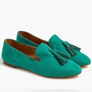 ⭐️ BUY 1 GET 2 FREE⭐️ J.Crew Faux Suede Tassel Smoking Loafers 9.5 Emerald Green